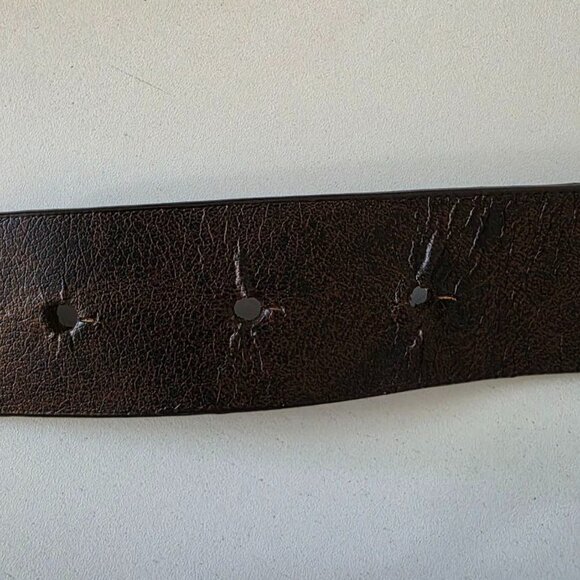 Steve Madden Leather Belt Double-ring Buckle with Stud Details size L SM30759TJ - Picture 6 of 10